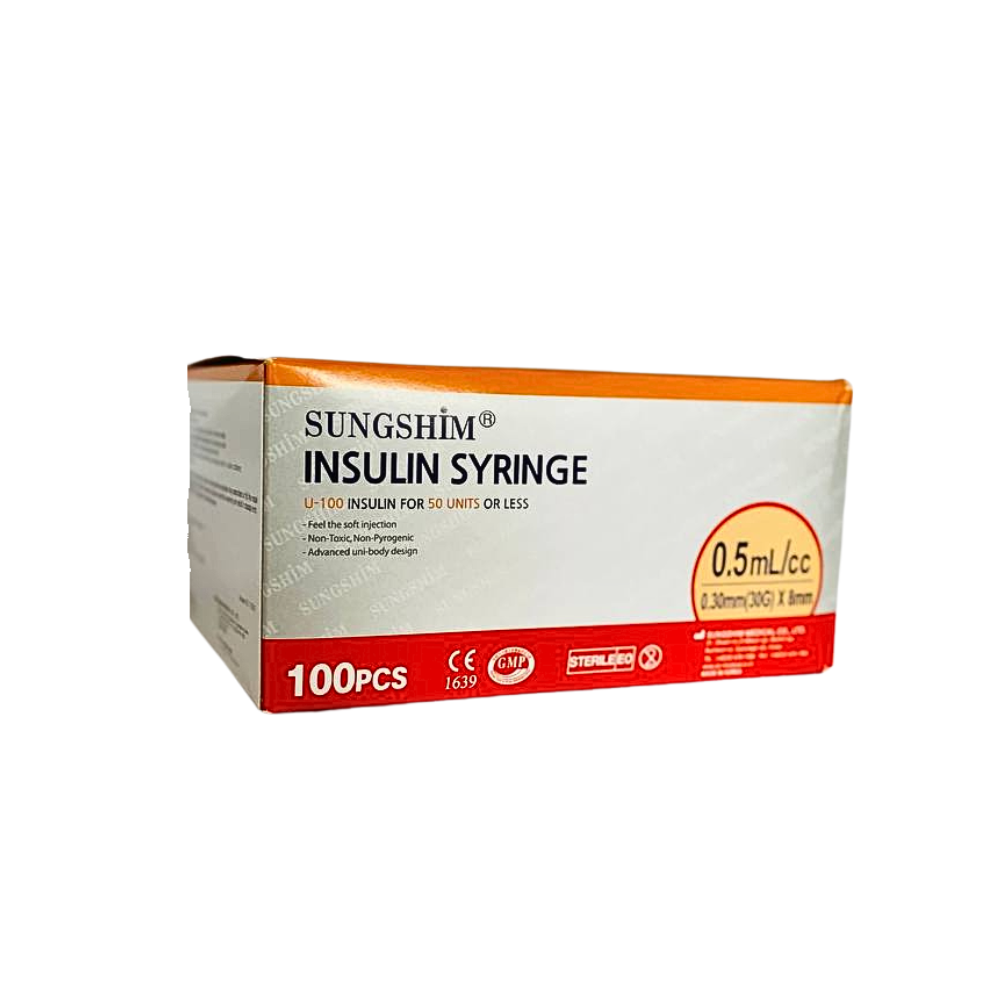 Sungshim Insulin Syringe 0.5 ml/cc (100 stück)